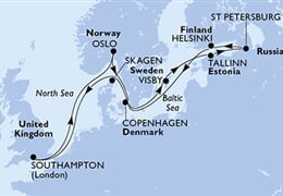 MSC Grandiosa - Velká Británie, Norsko, Dánsko, Švédsko, Estonsko, ...