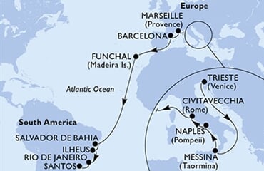 MSC Fantasia - Itálie, Francie, Španělsko, Portugalsko, Brazílie