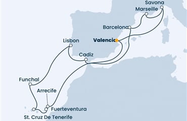 Costa Diadema - Španělsko, Portugalsko, Francie, Itálie (Valencie)