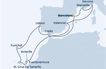 Costa Diadema - Španělsko, Francie, Itálie, Portugalsko (z Barcelony)