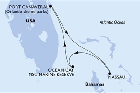 MSC Seaside - USA, Bahamy (z Port Canaveralu)
