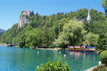 Městečko Bled na břehu Bledského jezera, Slovinsko
