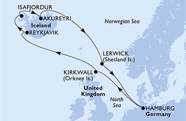 MSC Preziosa - Německo, Velká Británie, Island (Hamburk)