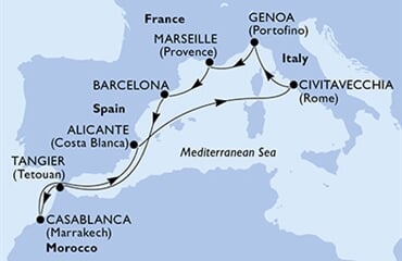 MSC Magnifica - Itálie, Francie, Španělsko, Maroko (z Civitavecchie)