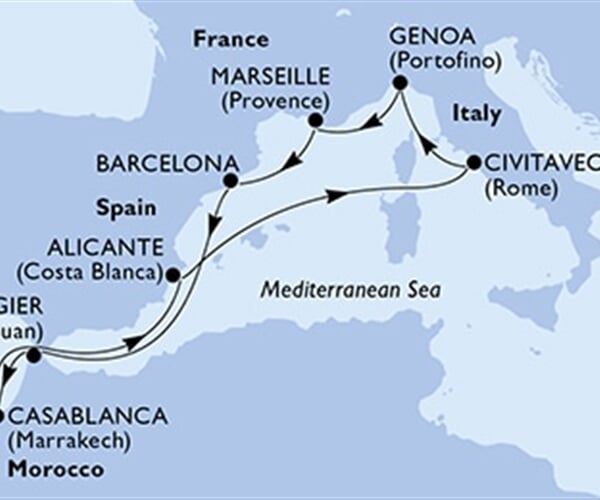 MSC Magnifica - Itálie, Francie, Španělsko, Maroko (z Civitavecchie)