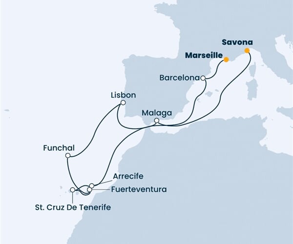 Costa Pacifica - Francie, Španělsko, Portugalsko, Itálie (z Marseille)