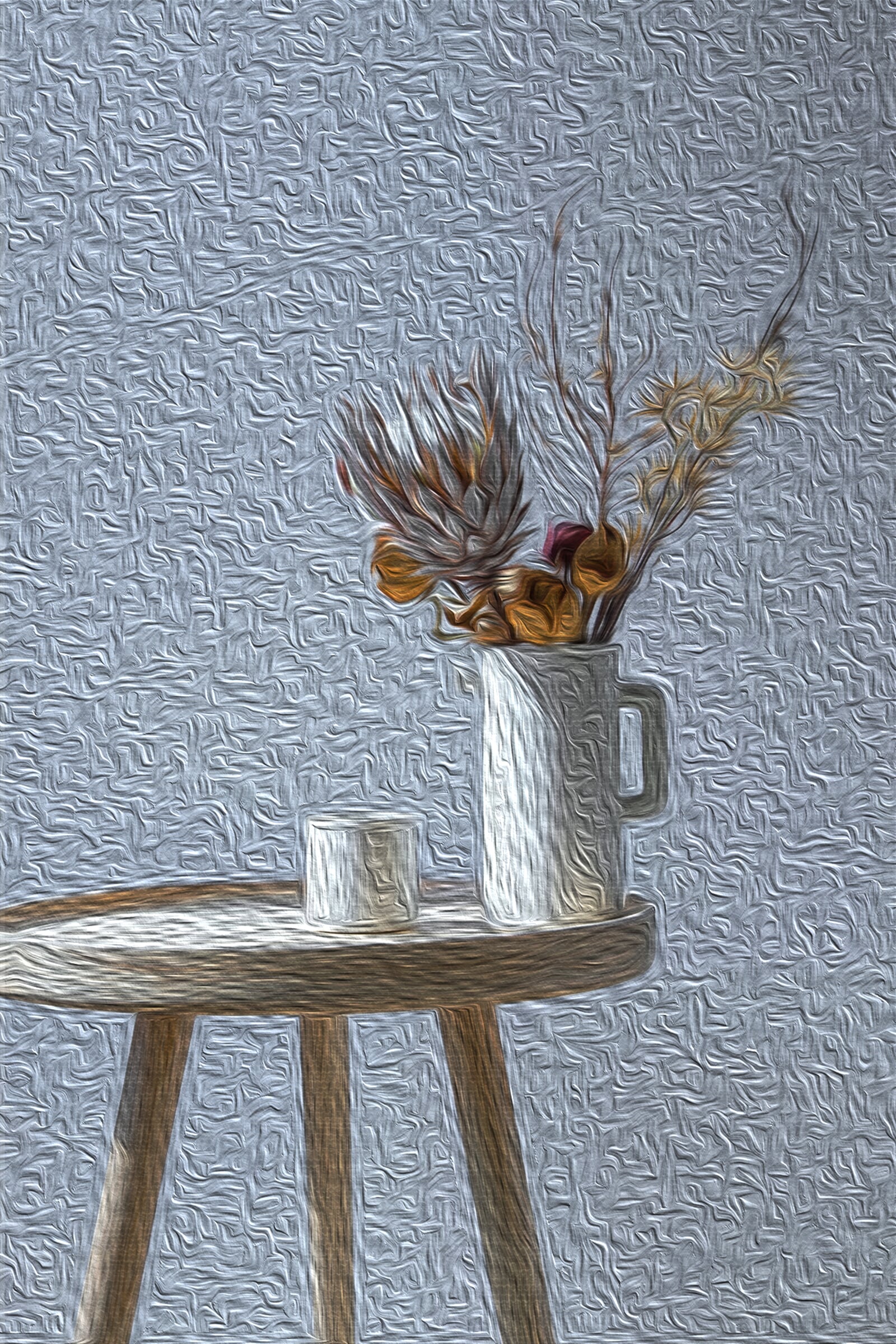 Demo-Paleta: Zátiší v šedé, 140 × 90 cm