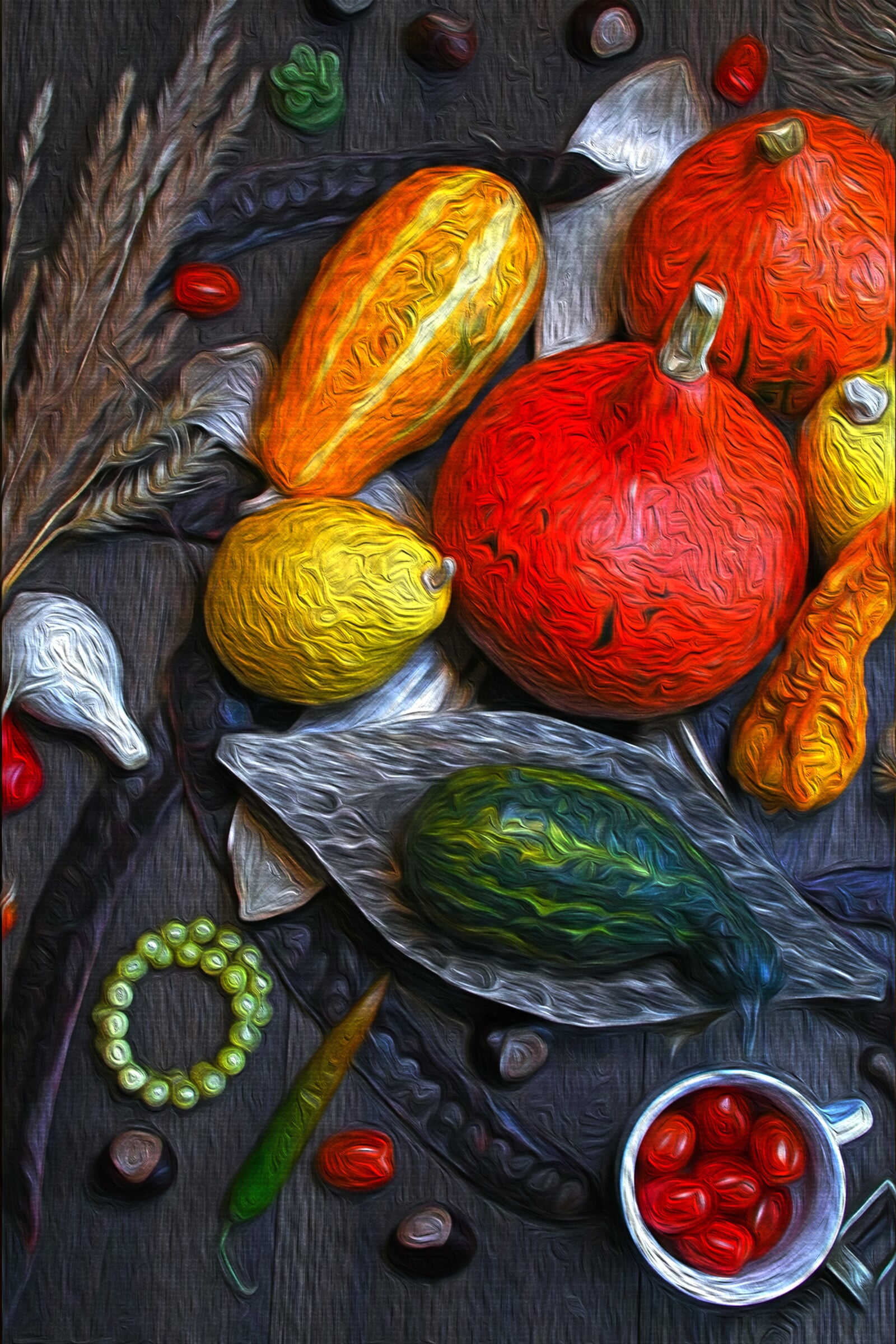Demo-Paleta: Zátiší se zeleninou, 140 × 90 cm