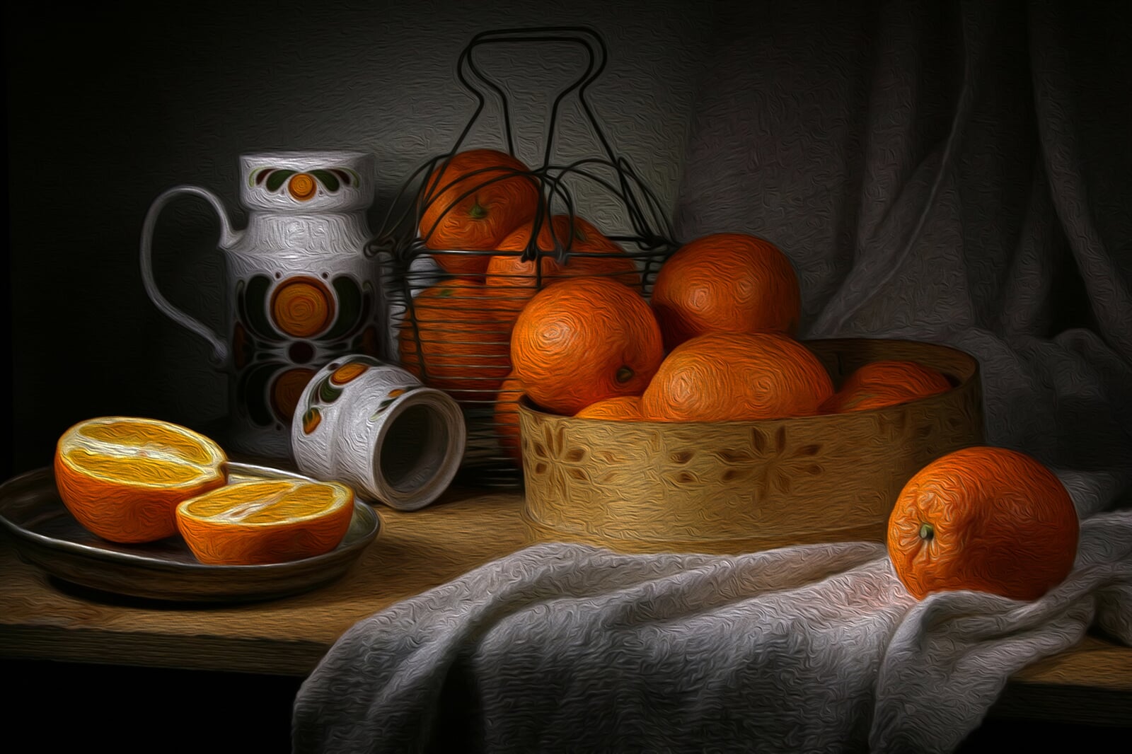Demo-Paleta: Zátiší s pomeranči, 90 × 140 cm