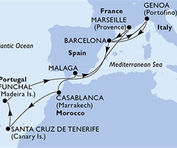 MSC Magnifica - Francie, Španělsko, Itálie, Maroko, Portugalsko (z Marseille)