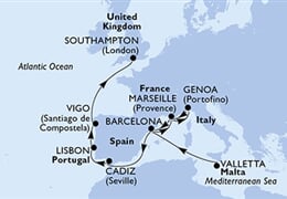 MSC Grandiosa - Malta, Španělsko, Francie, Itálie, Portugalsko, ... (La Valetta)