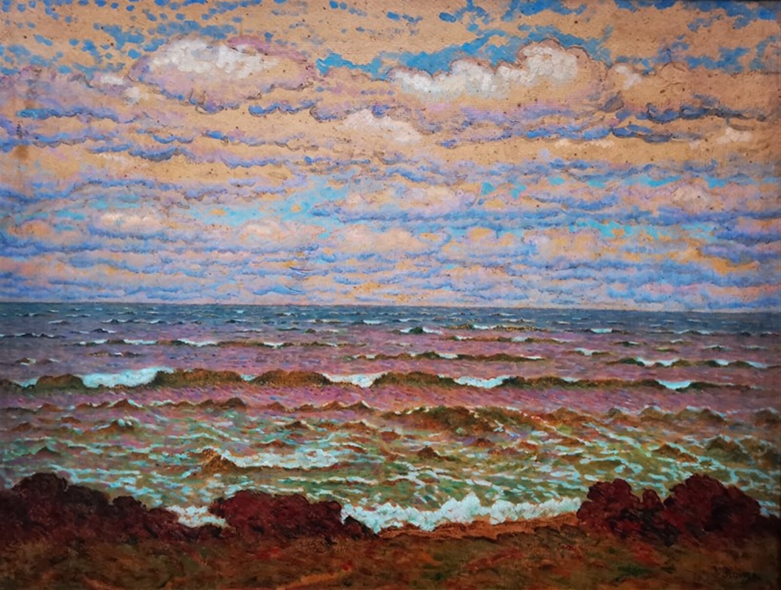 Jan Honsa: Moře v Normandii, 50 × 67 cm