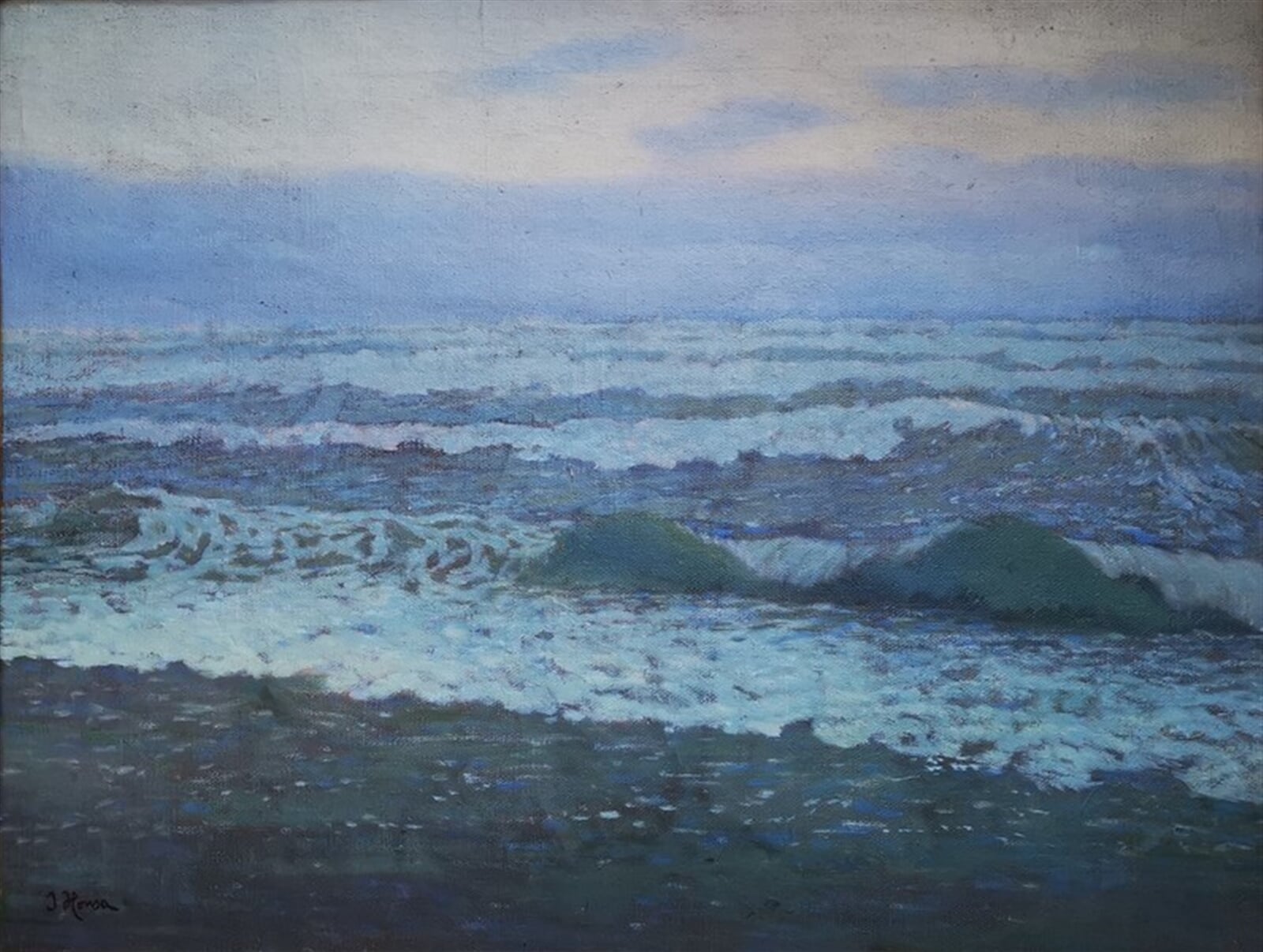 Jan Honsa: Moře v Normandii, 50 × 60 cm