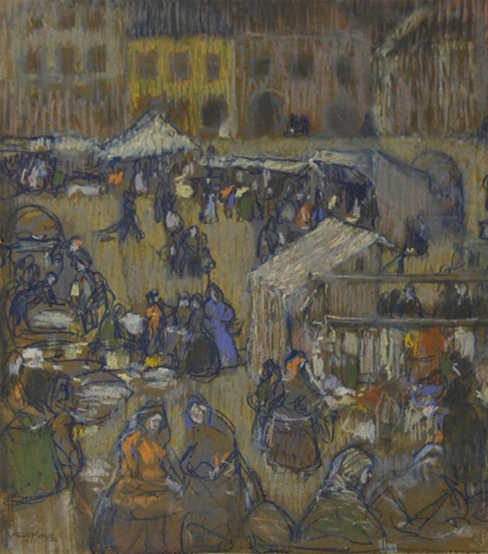 Arnold Koblitz: Jarmark ve Vysokém Mýtě, 37 × 33 cm