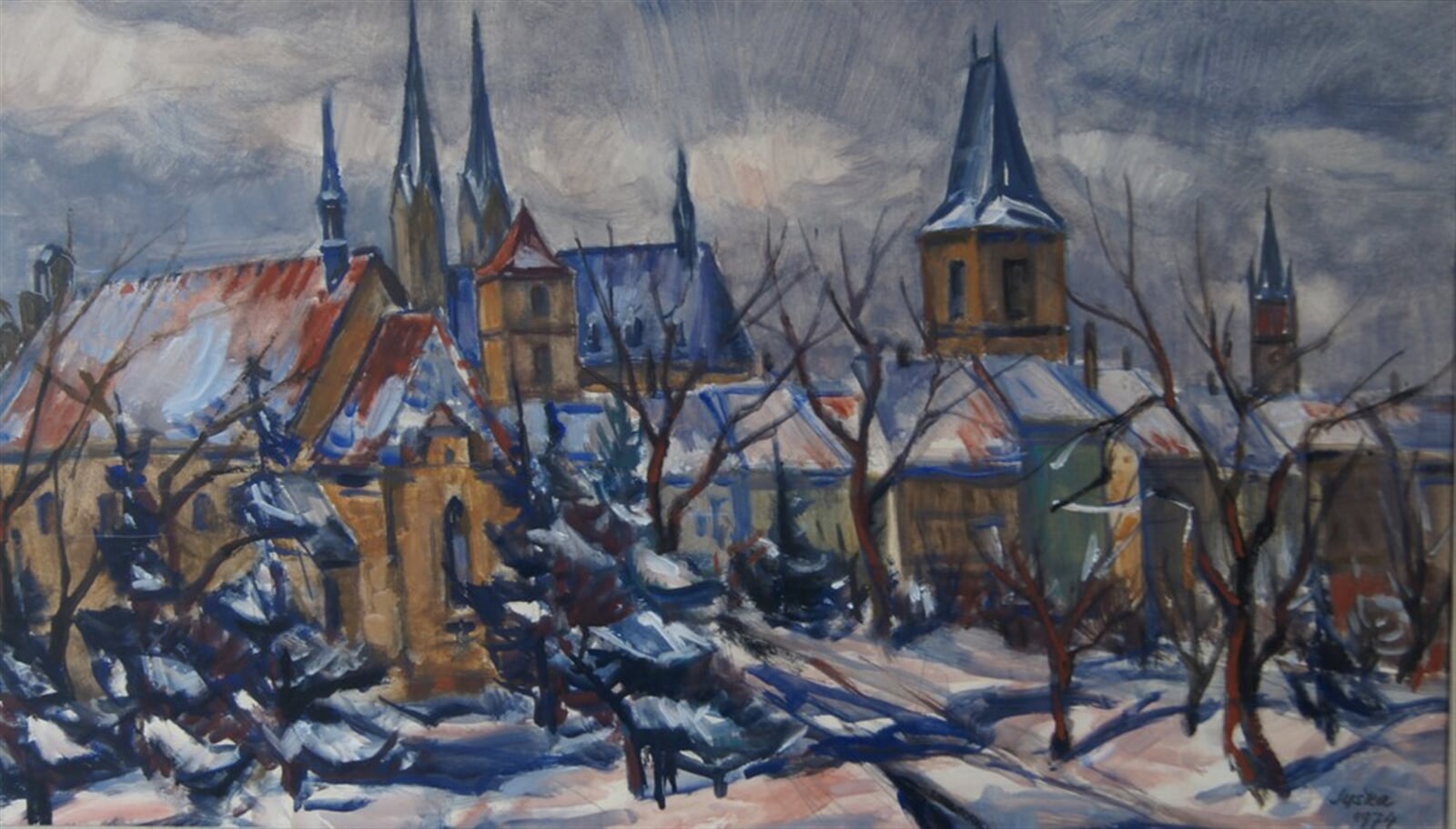 Jan Juška: Vysokomýtské věže, 54 × 90 cm