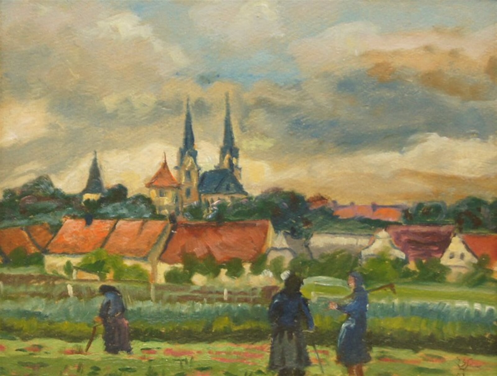 Alois Srnský: Vysoké Mýto od staré zastávky, 26 × 32 cm