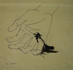 Ilustrace: Zraněná ruka, Pád muže