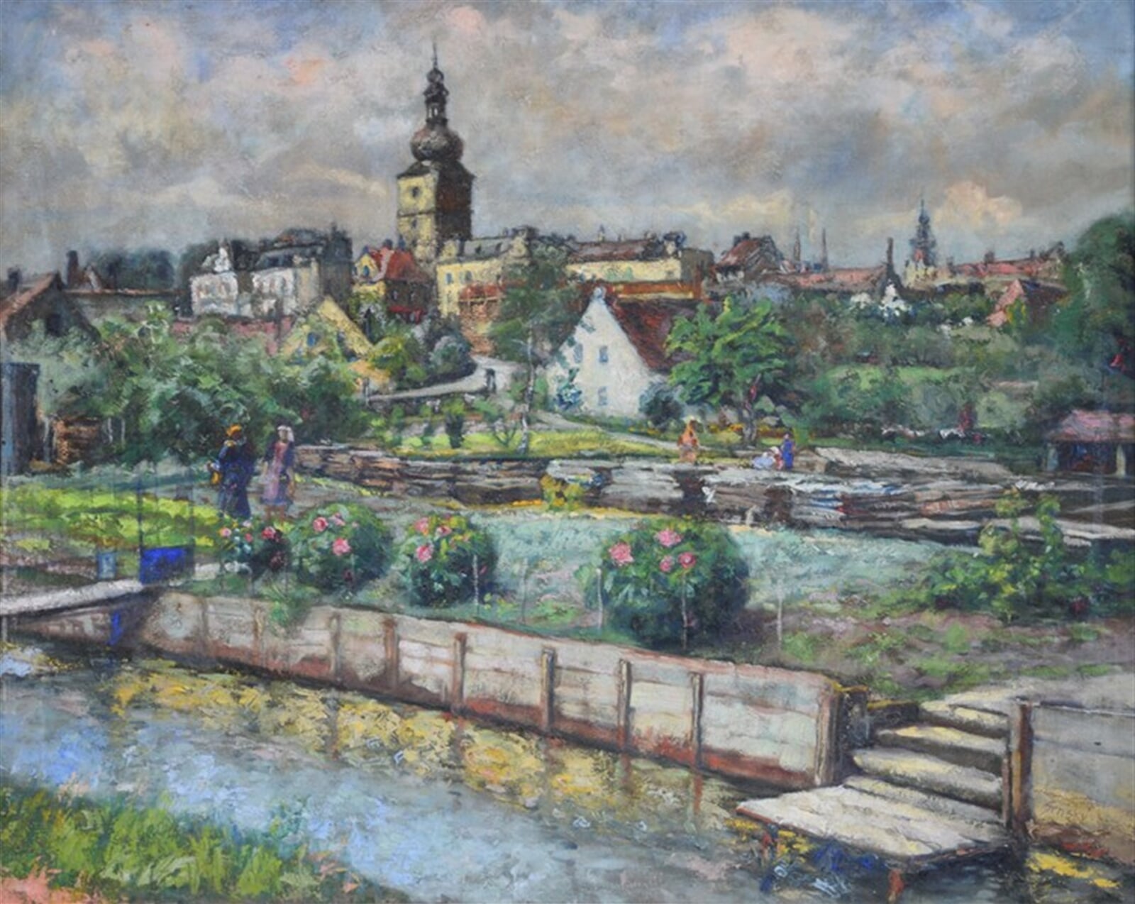 Alois Srnský: Zamastilovo zahradnictví, 50 × 60 cm