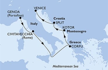 MSC Lirica - Itálie, Řecko, Chorvatsko (z Janova)