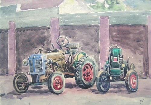 Traktory, na rubu: V. Mýto z aut. zahrad