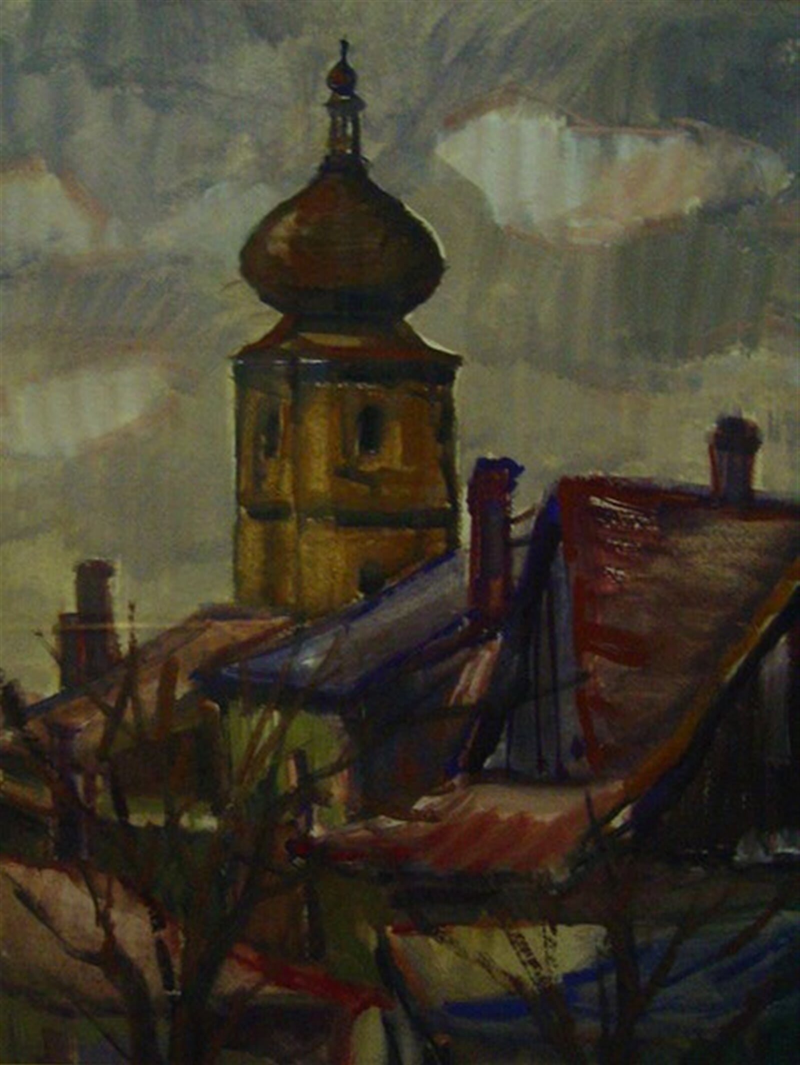 Jan Juška: Choceňská věž, 54 × 43 cm