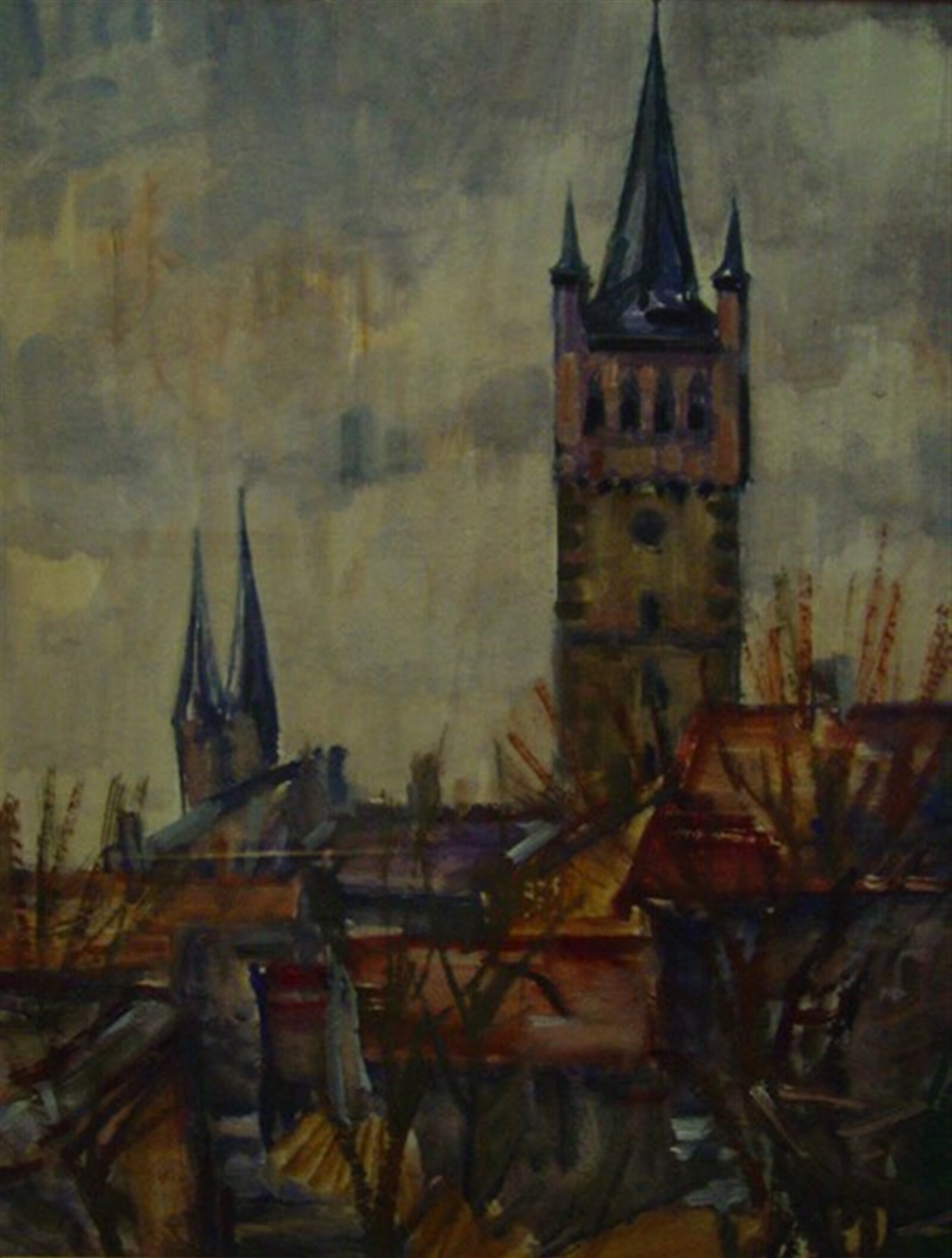 Jan Juška: Pražská věž, 54 × 43 cm