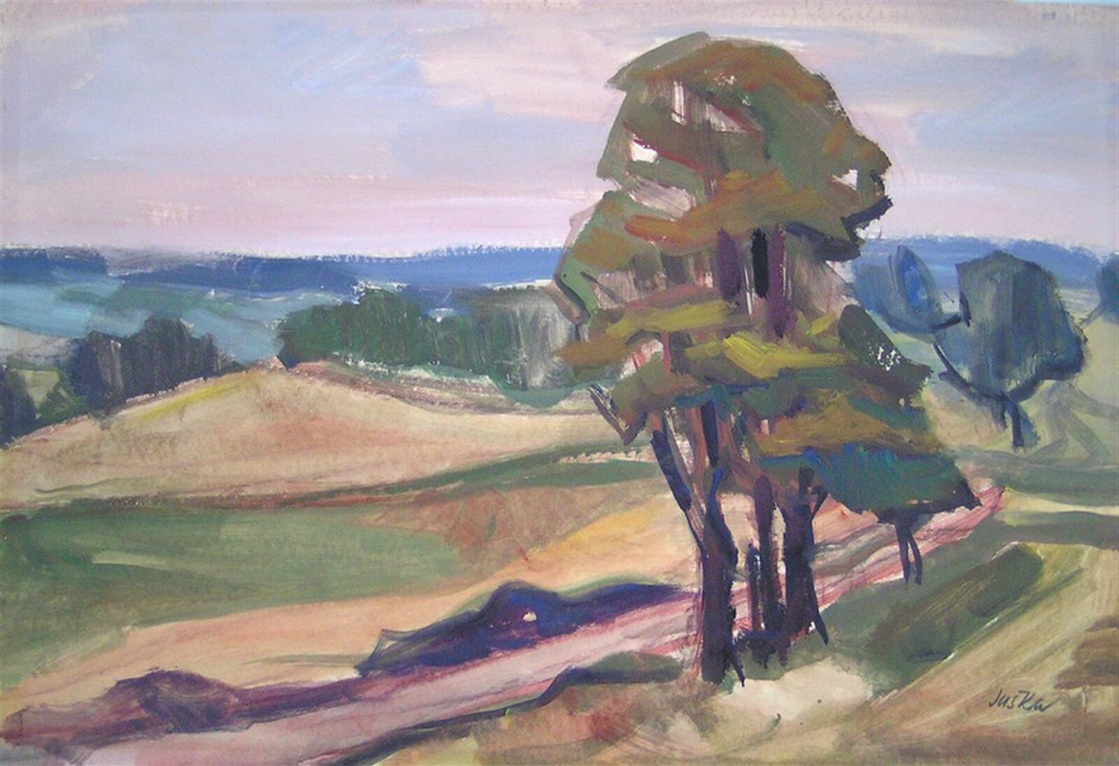 Jan Juška: Krajina pod Vinicemi, 45 × 66 cm