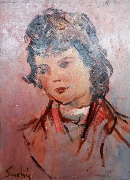 Portrét dívky (růžový)