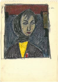 Portrét ženy v černém šátku