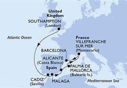 MSC Virtuosa - Velká Británie, Španělsko, Francie
