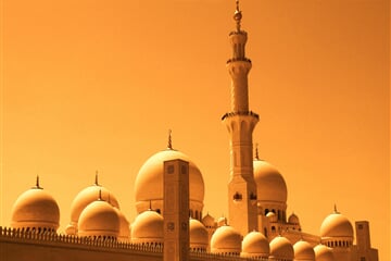 dubai, mosque, orange