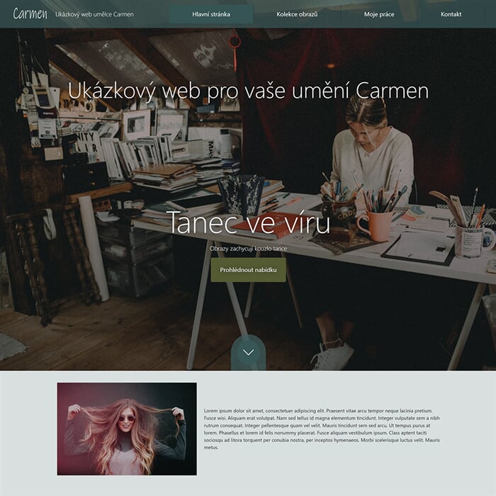 Ukázkový web Carmen - Hlavní stránka