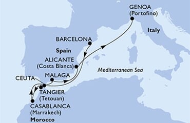 MSC Lirica - Španělsko, Maroko, Itálie (z Barcelony)