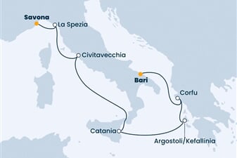 Costa Pacifica - Itálie, Řecko (Bari)