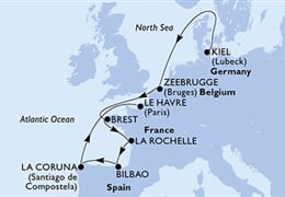 MSC Preziosa - Německo, Belgie, Francie, Španělsko (z Kielu)