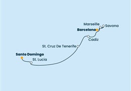 Costa Pacifica - Španělsko, Francie, Itálie, Nizozemské Antily, Dominikán.rep. (z Barcelony)
