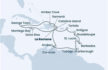 Costa Pacifica - Dominikán.rep., Jamajka, Kajmanské o., Nizozemské Antily, Trinidad a Tobago, ... (z La Romana)