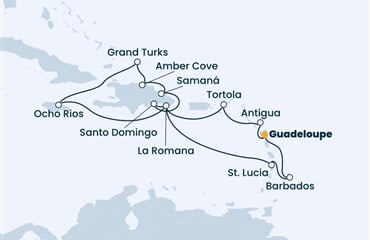 Costa Pacifica - Nizozemské Antily, Panenské o. (britské), Dominikán.rep., Turks a Caicos, Jamajka (Pointe-a-Pitre)