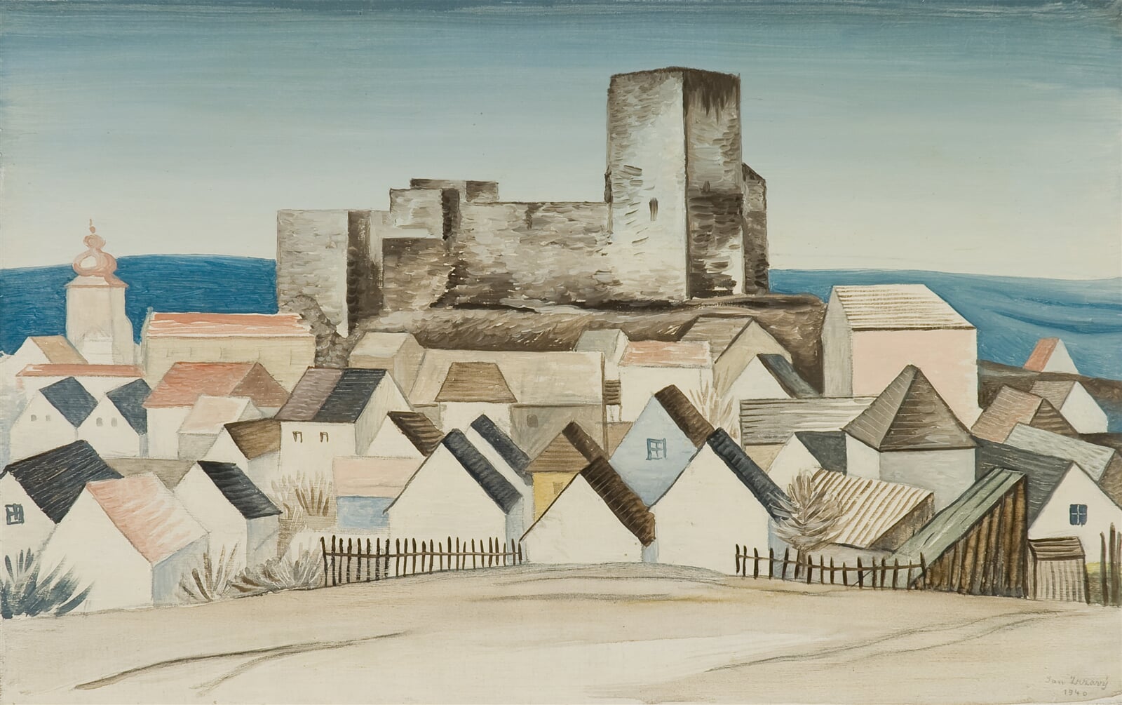 Jan Zrzavý: Lipnice 1890, 38 × 62 cm