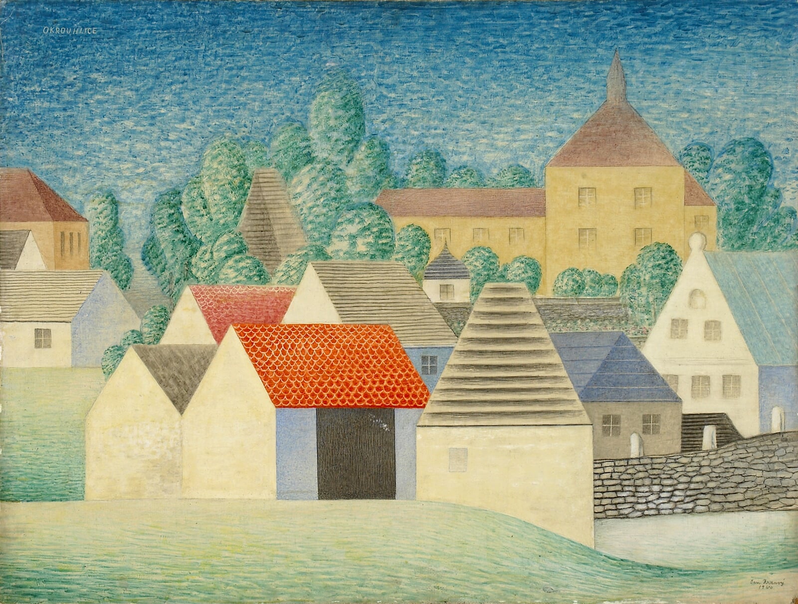 Jan Zrzavý: Okrouhlice, 60 × 80 cm
