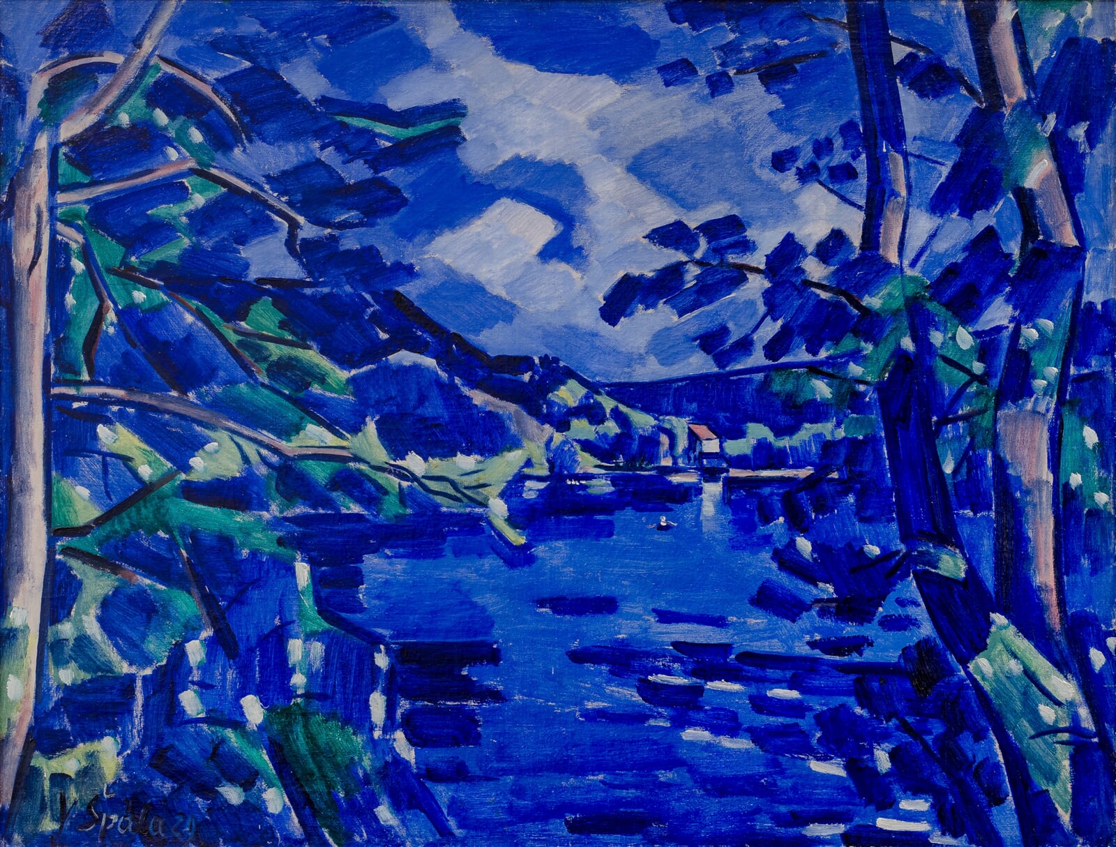 Václav Špála: Na řece Otavě, 89 × 116 cm