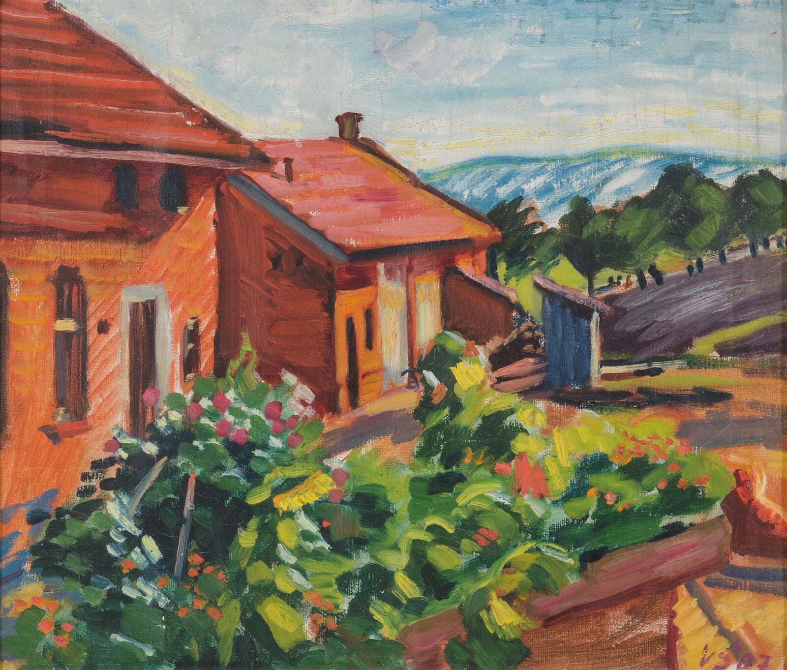 Václav Špála: Dvorek, 36 × 42 cm