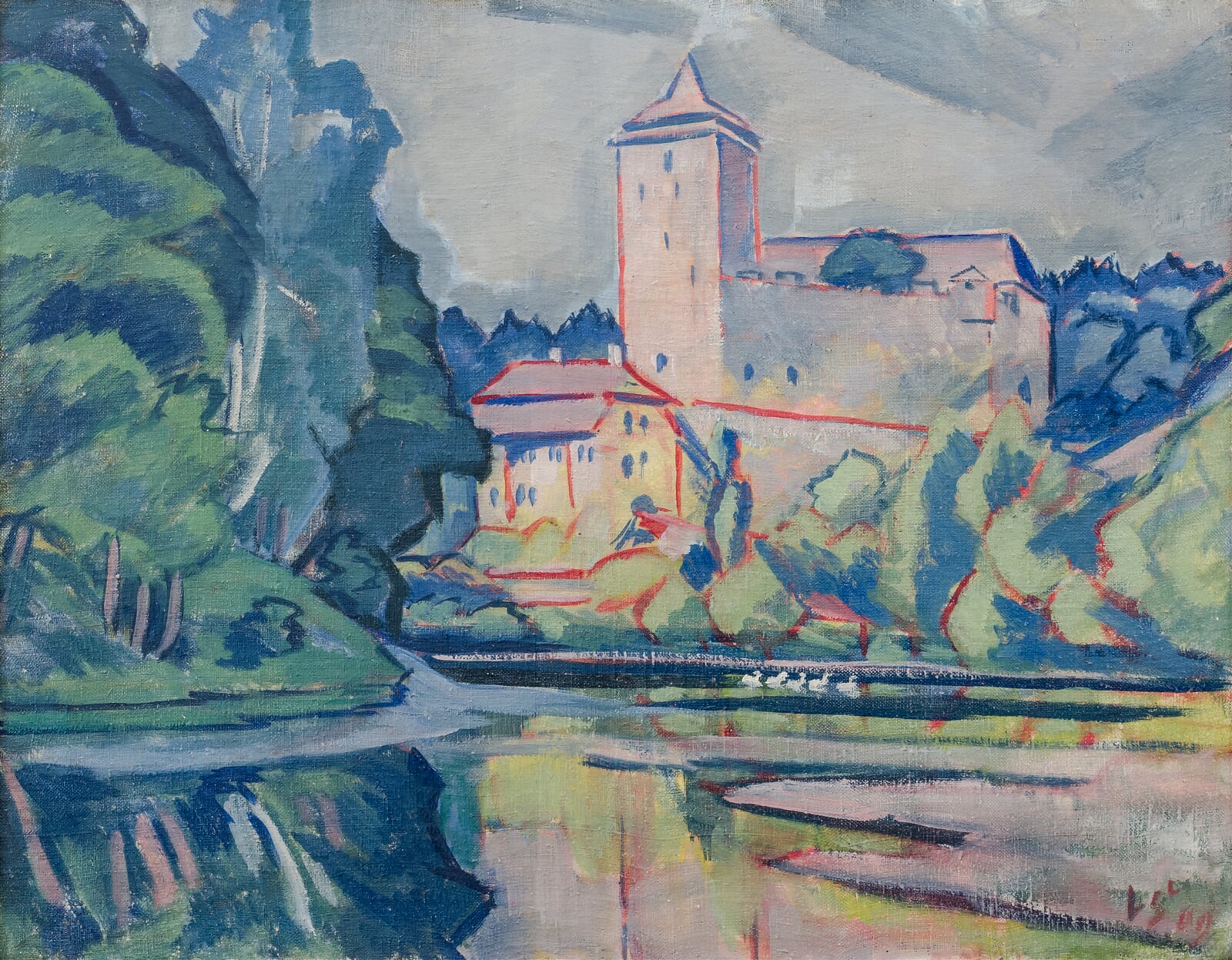 Václav Špála: Hrad Kost, 58 × 73 cm