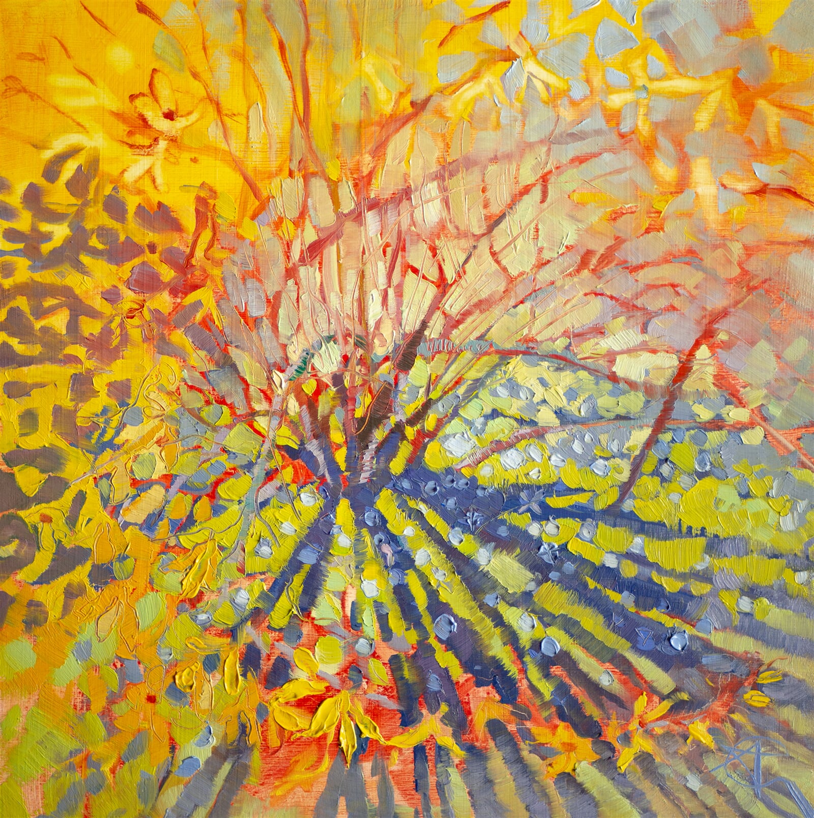 Adéla Topolová: Jarní spirála, 25 × 25 cm