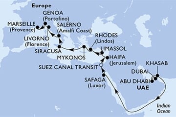 MSC Opera - Arabské emiráty, Omán, Egypt, Izrael, Kypr, ... (z Dubaje)