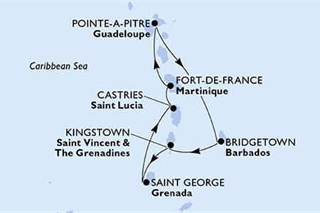 MSC Seaside - Martinik, Guadeloupe, Barbados, Sv.Vincenc a Grenadiny, Grenada, ... (Fort-de-France)