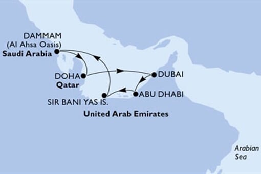 MSC Virtuosa - Arabské emiráty, Saúdská Arábie, Katar (z Dubaje)