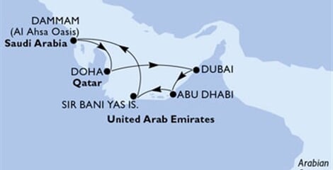 MSC Virtuosa - Arabské emiráty, Saúdská Arábie, Katar (z Abú Dhabí)