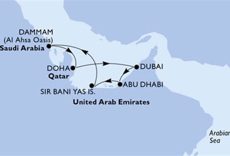 MSC Virtuosa - Arabské emiráty, Saúdská Arábie, Katar (z Abú Dhabí)