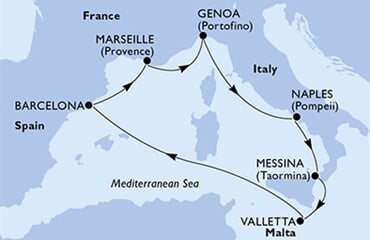 MSC World Europa - Itálie, Malta, Brazílie, Španělsko, Francie (Neapol)